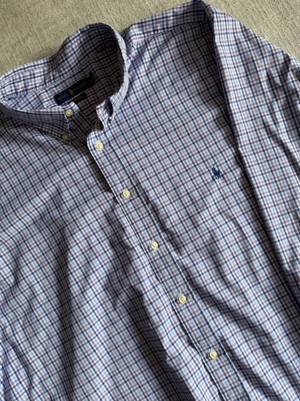 Polo Ralph Lauren Classic Fit Performance Shirt blue and purple plaid 3XB